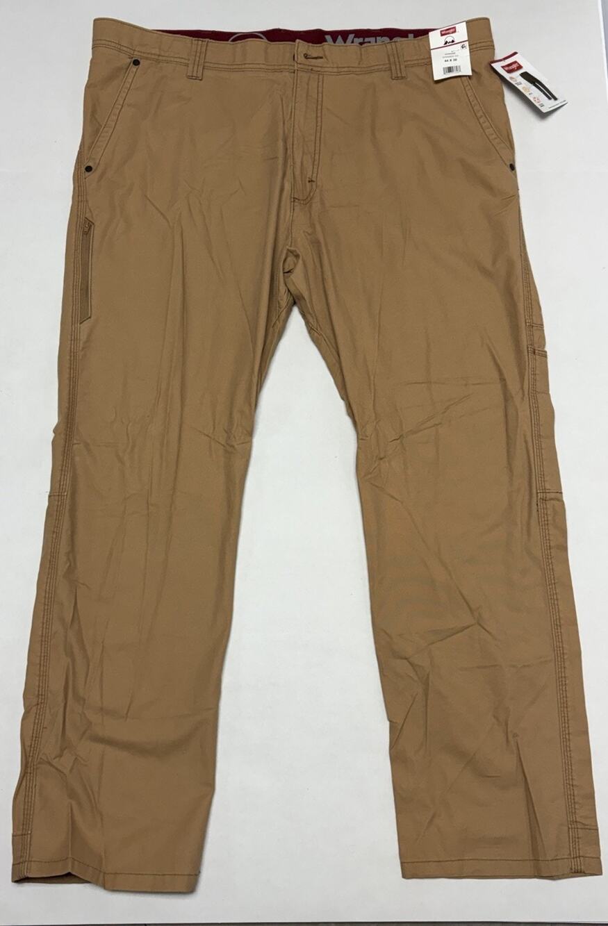 WRANGLER Pants Men's 44x30 5-Pocket Canvas Cotton Straight Leg Zip Closure NEW!